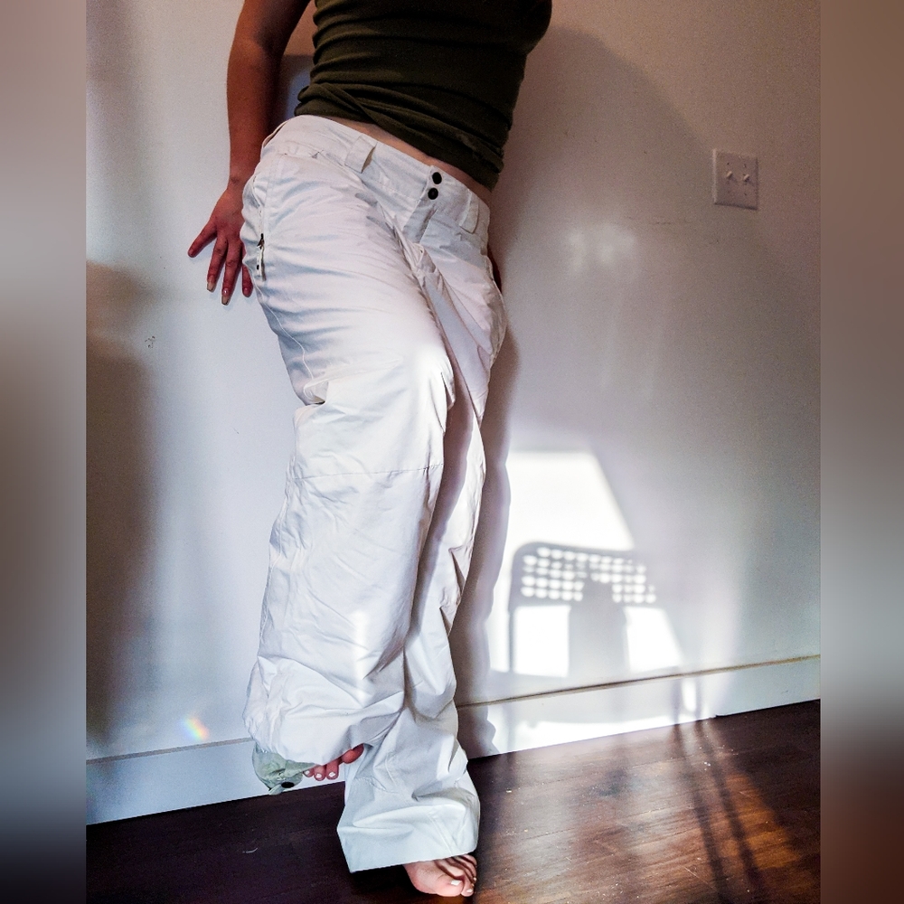 Columbia Pants Womens Medium Titanium White Fleece Lined Snow Ski Winter Outdoor